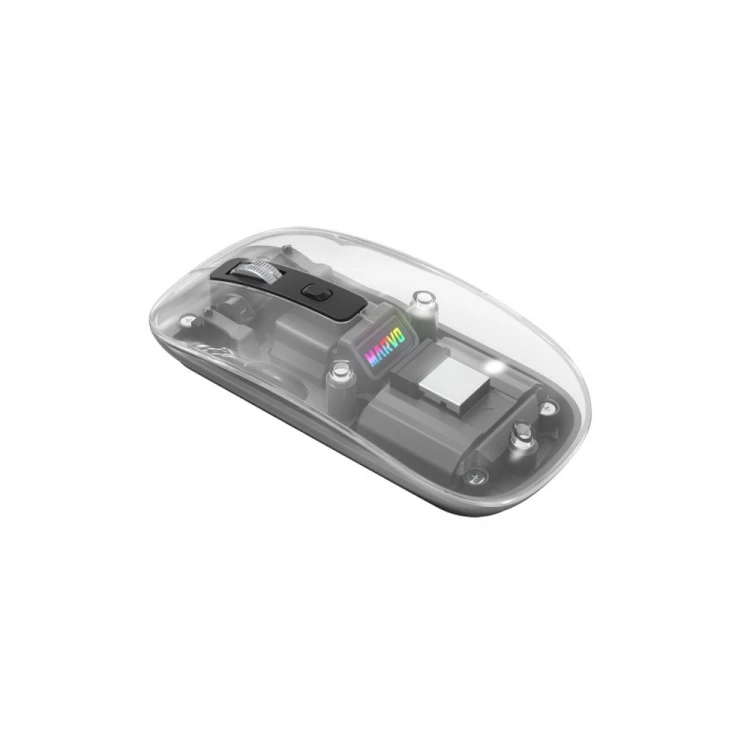 MARVO Mysz biurowa PRISM 20W bezprzewodowa transparentna