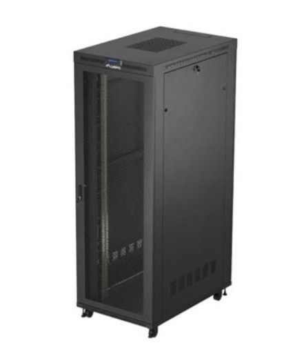 Lanberg Szafa instalacyjna rack stojąca 19 cali 47U 800x1200 czarna drzwi    perforowane LCD (flat pack) V2