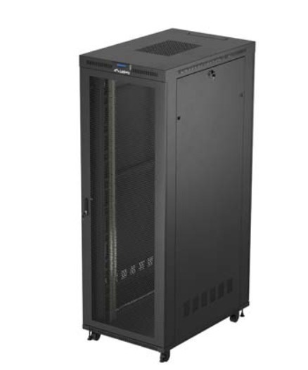 Lanberg Szafa instalacyjna rack stojąca 19 cali 47U 800x1200 czarna drzwi    perforowane LCD (flat pack) V2