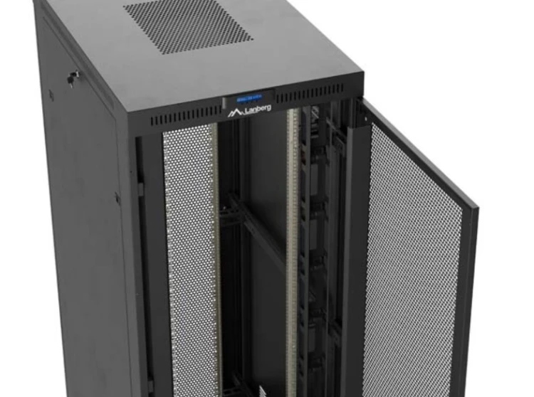 Lanberg Szafa instalacyjna rack stojąca 19 cali 47U 800x1200 czarna drzwi    perforowane LCD (flat pack) V2