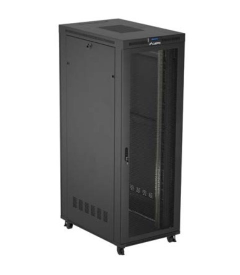 Lanberg Szafa instalacyjna rack stojąca 19 cali 47U 800x1200 czarna drzwi    perforowane LCD (flat pack) V2
