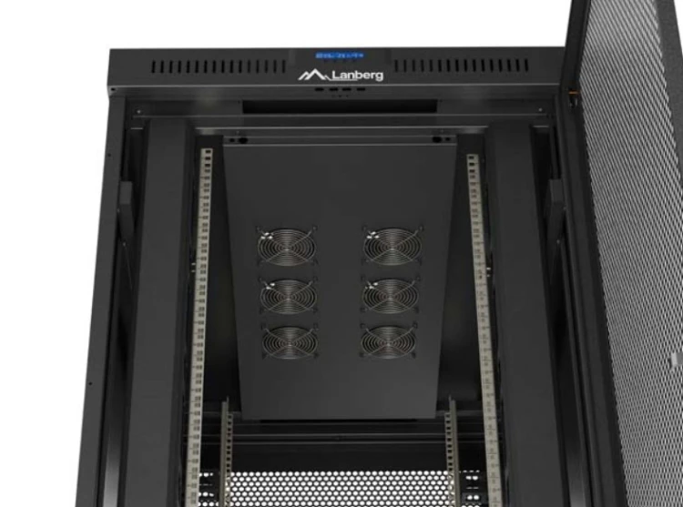 Lanberg Szafa instalacyjna rack stojąca 19 cali 47U 800x1200 czarna drzwi    perforowane LCD (flat pack) V2