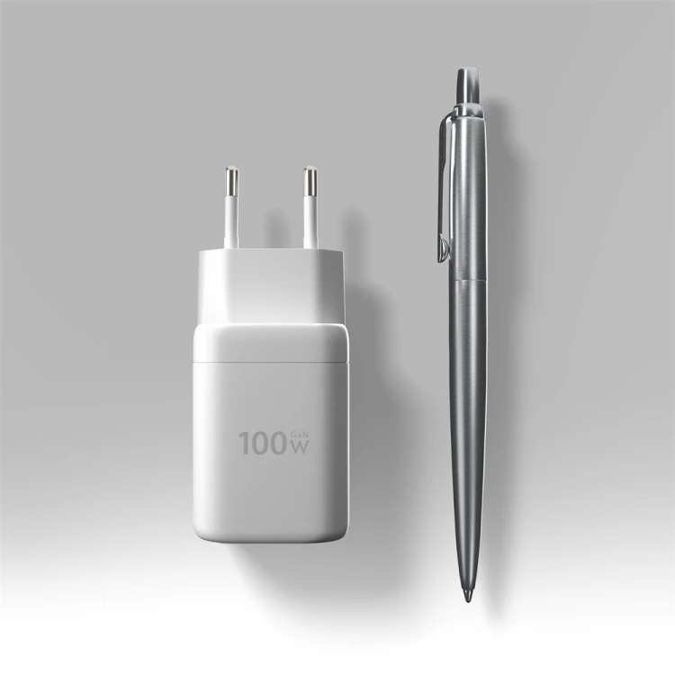 AXAGON ACU-PQ100W Ładowarka sieciowa GaN 100W, 2x port (USB-C + USB-A), PD3.0/PPS/QC4+, mini, biała