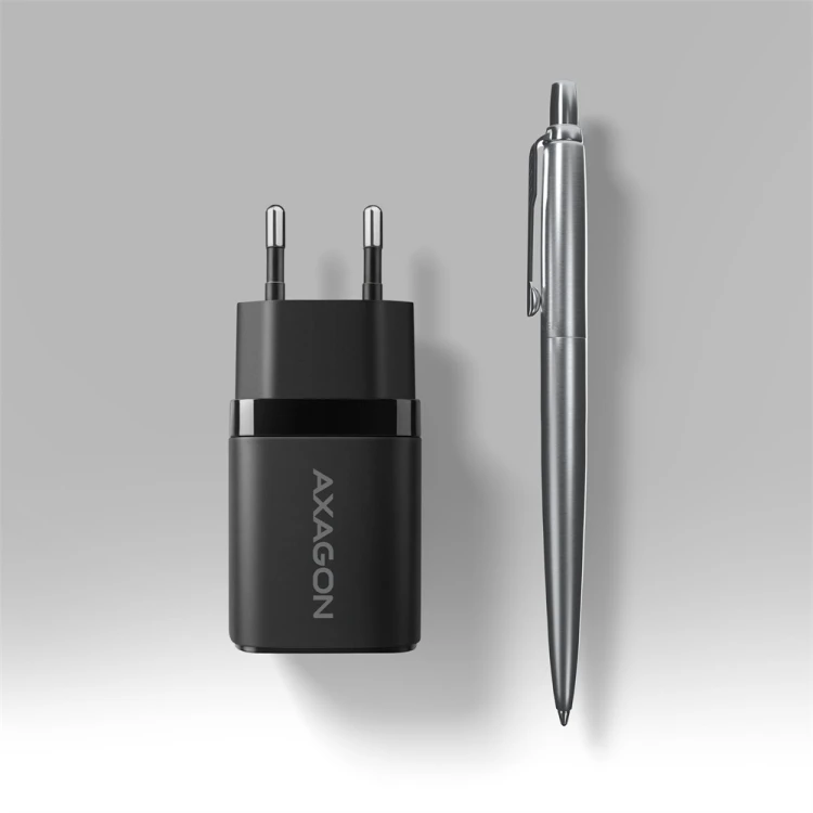 AXAGON ACU-PQ33 Ładowarka sieciowa GaN 33W, 2x port (USB-C + USB-A), PD3.0/PPS/QC4+, czarna