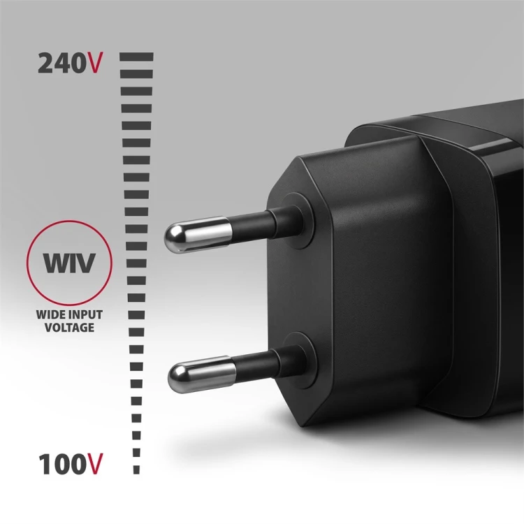 AXAGON ACU-PQ33 Ładowarka sieciowa GaN 33W, 2x port (USB-C + USB-A), PD3.0/PPS/QC4+, czarna