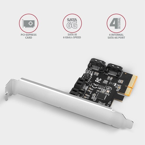 AXAGON PCES-SA4X4 Kontroler PCIe 4x wewnętrzny port SATA 6G, ASM1164, SP &amp; LP
