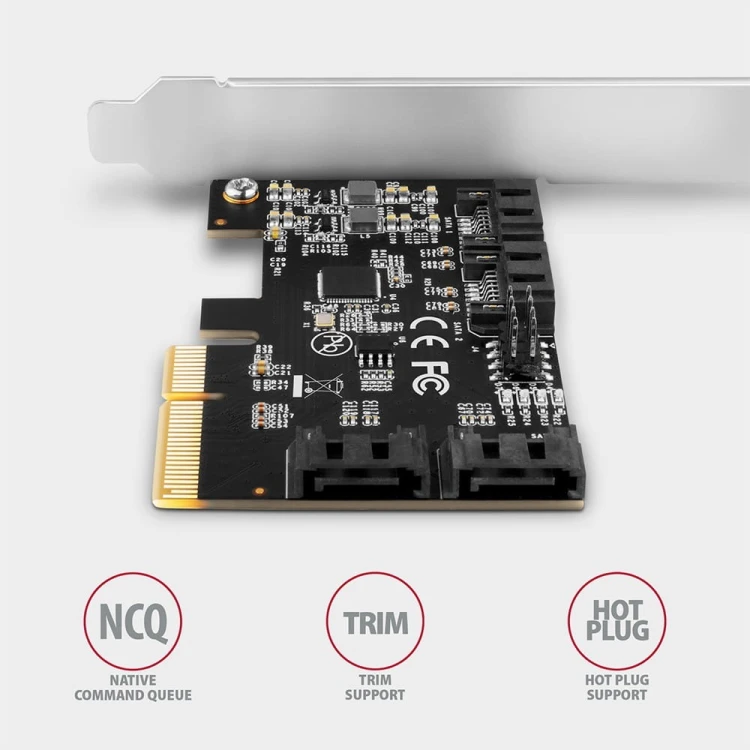 AXAGON PCES-SA4X4 Kontroler PCIe 4x wewnętrzny port SATA 6G, ASM1164, SP &amp; LP