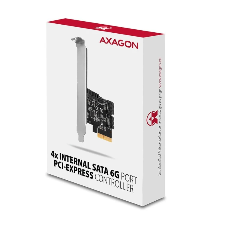 AXAGON PCES-SA4X4 Kontroler PCIe 4x wewnętrzny port SATA 6G, ASM1164, SP &amp; LP