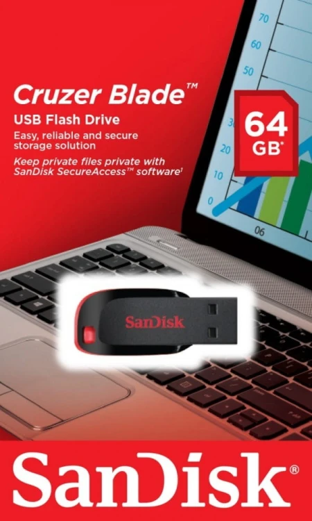 SanDisk Cruzer Blade USB Flash Drive 64GB