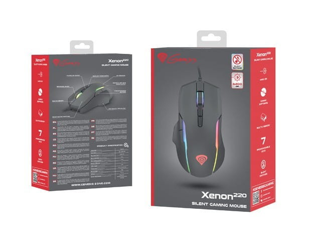 Genesis Mysz Xenon 220 dla graczy 6400 DPI podświetlenie RGB