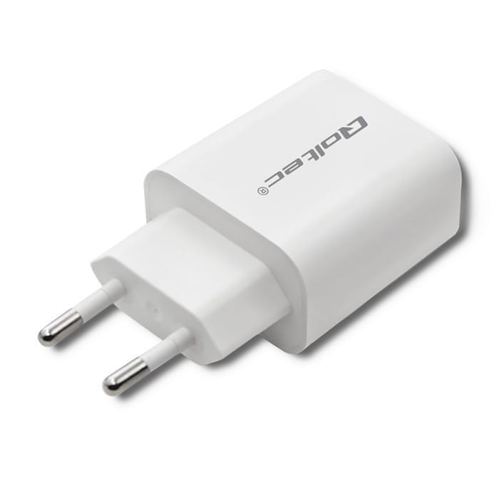 Qoltec Ładowarka sieciowa | 18W | 5-12V | 1.5-3A | USB typ C PD |  USB QC 3.0 | Biała