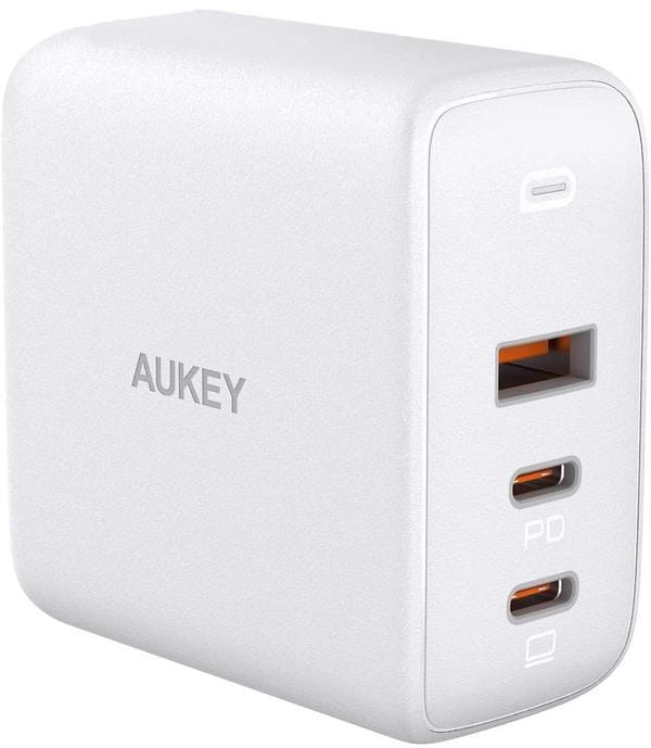 AUKEY PA-B6S White Omnia Mix GaN ładowarka sieciowa 3xUSB (2xUSB C+1xUSB A) 90W