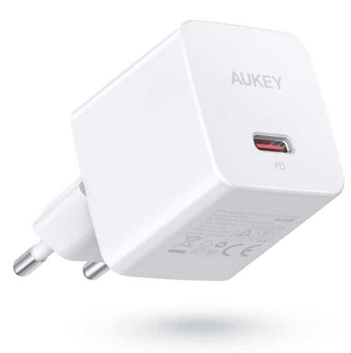 AUKEY PA-Y20S White Mini ładowarka sieciowa 1xUSB-C 20W PD Power Delivery
