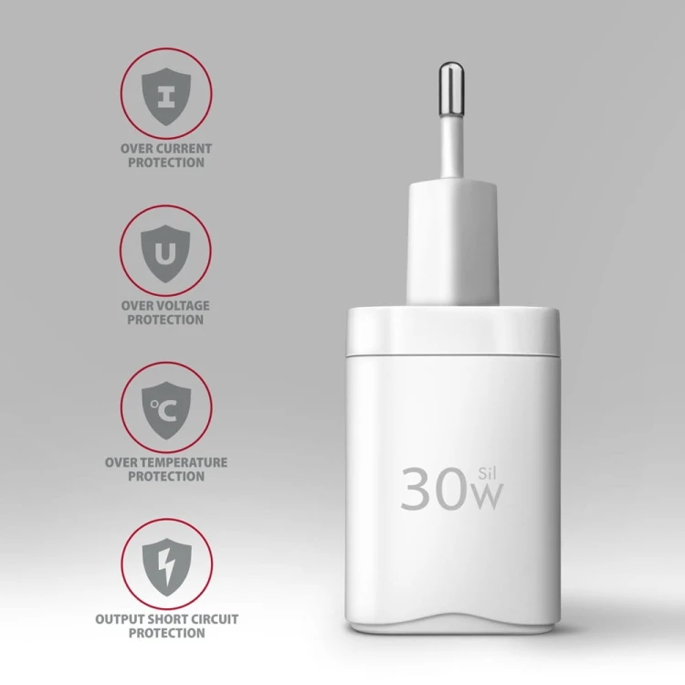 AXAGON ACU-PQ30W Ładowarka sieciowa PD &amp; QC 30W, QC3.0,4.0/AFC/FCP/PPS/Apple Biała