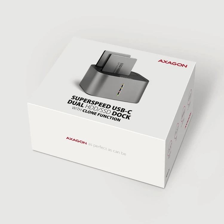 AXAGON ADSA-DC Stacja dokująca USB 3.2 Gen 1 - 2x SATA 6G 2.5"/3.5" SSD/HDD