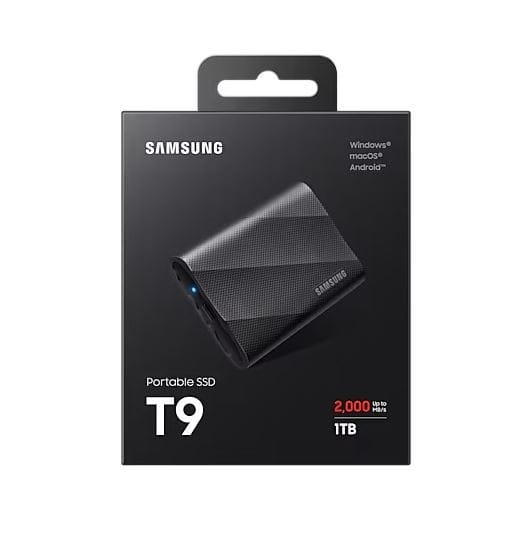Samsung Dysk zewnętrzny SSD T9 1TB USB3.2 GEN.2 czarny
