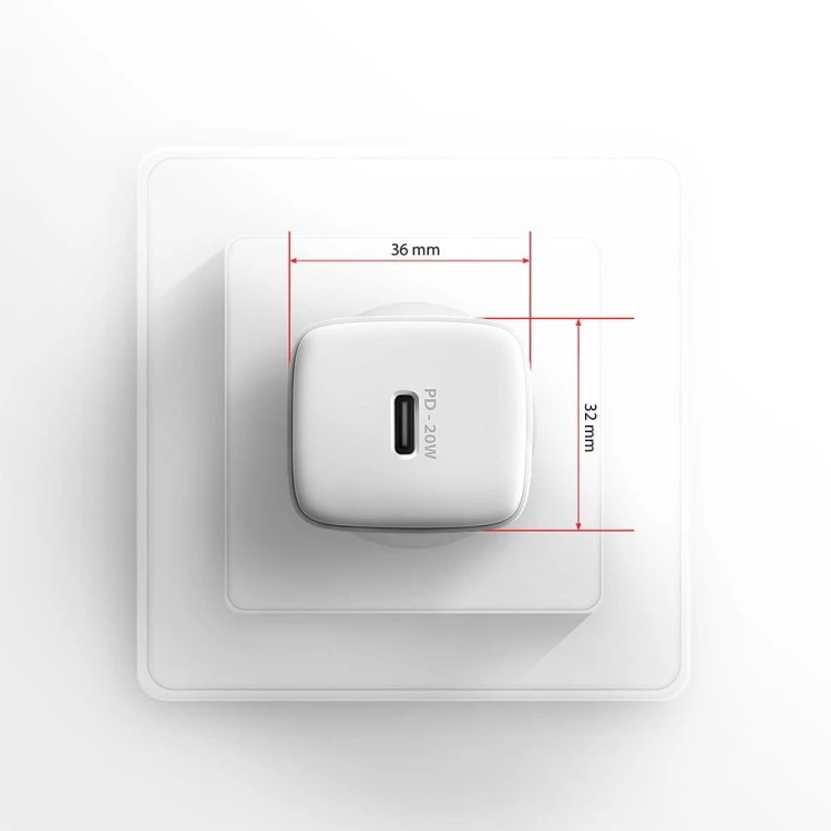 AXAGON ACU-PD20W Ładowarka sieciowa PD 20W, 1x port USB-C, PD3.0/QC3.0/AFC/FCP/Apple Biała