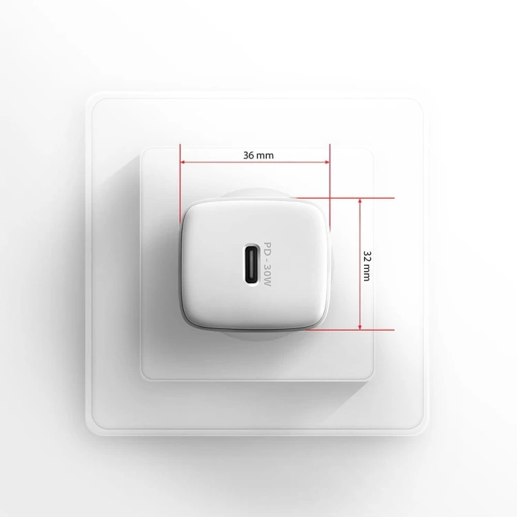AXAGON ACU-PD30W Ładowarka sieciowa PD 30W, 1x port USB-C, PD3.0/QC3.0/AFC/FCP/Apple Biała