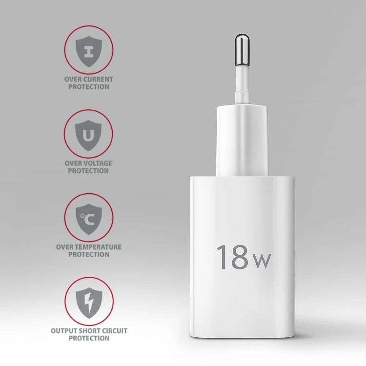 AXAGON ACU-QC18W Ładowarka sieciowa QC 18W, 1x port USB-A, QC3.0/AFC/FCP/SMART Biała