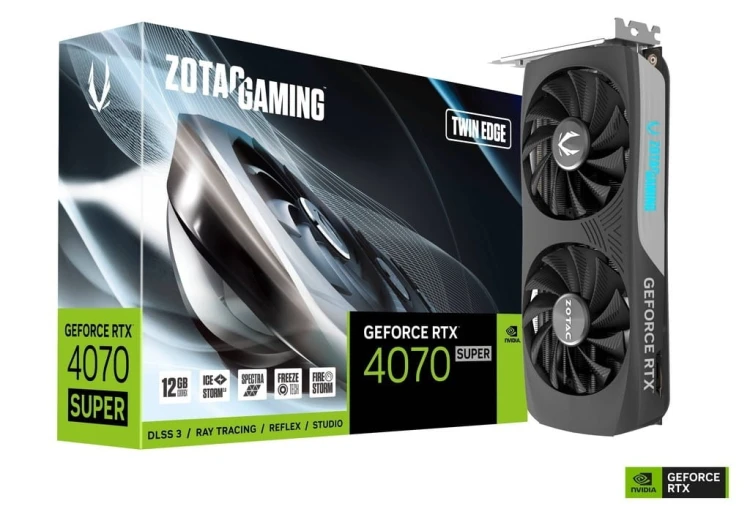 ZOTAC Karta graficzna GeForce RTX 4070 SUPER TWIN EDGE 12GB GDDRX6 192bit 3DP