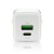 everActive Ładowarka sieciowa GaN 1X USB, 1X USB-C 20W QC3.0 Biała