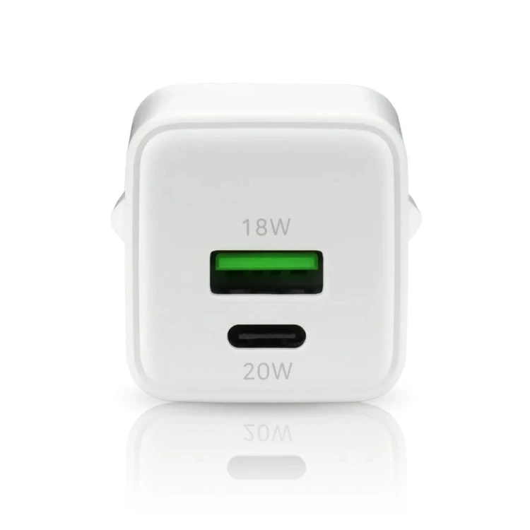everActive Ładowarka sieciowa GaN 1X USB, 1X USB-C 20W QC3.0 Biała