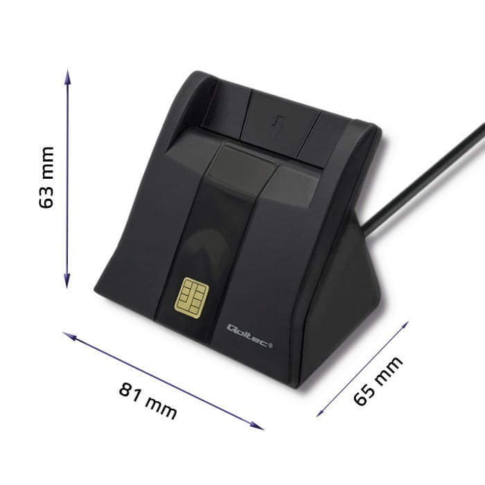 Qoltec Inteligentny czytnik chipowych kart ID | USB 2.0 | Plug&amp;play
