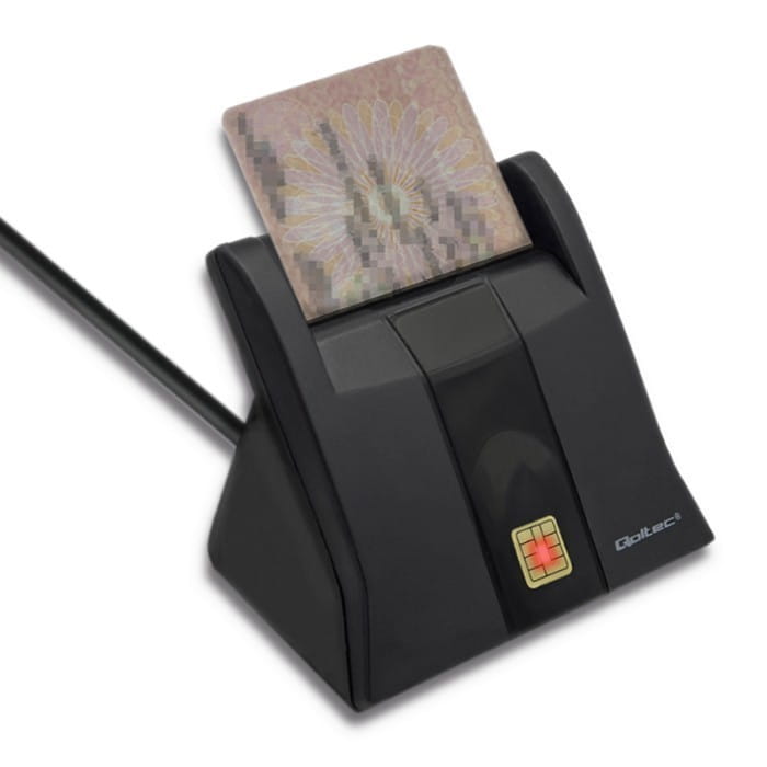 Qoltec Inteligentny czytnik chipowych kart ID | USB 2.0 | Plug&amp;play