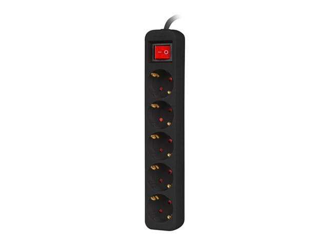 Lanberg Listwa przedłużacz 3m 5x230 c  PS1-05F-0300-BK