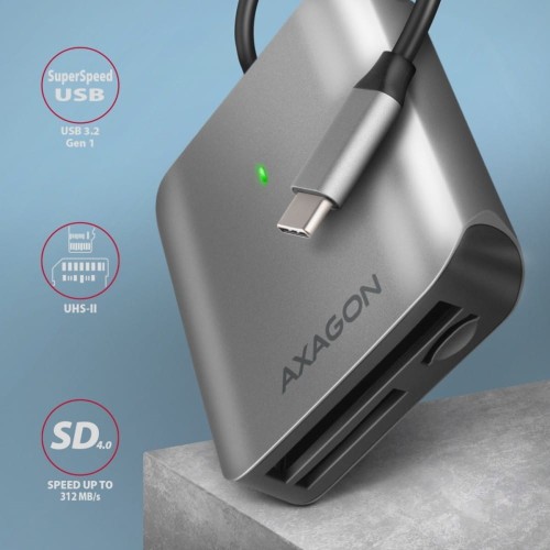 AXAGON CRE-S3C Czytnik zewnętrzny kart USB-C 3.2 GEN 1, 3-slot &amp; lun SD/microSD/CF, obsługa UHS-II