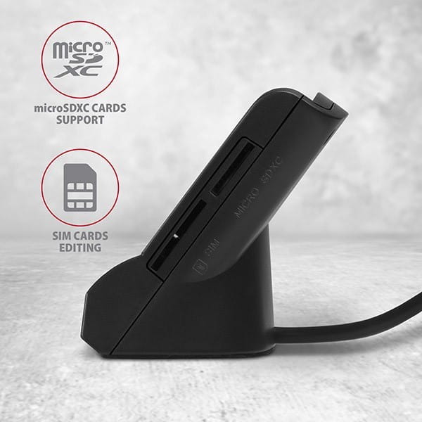 AXAGON CRE-SM2 Czytnik kart identyfikacyjnych &amp; SD/microSD/SIM USB