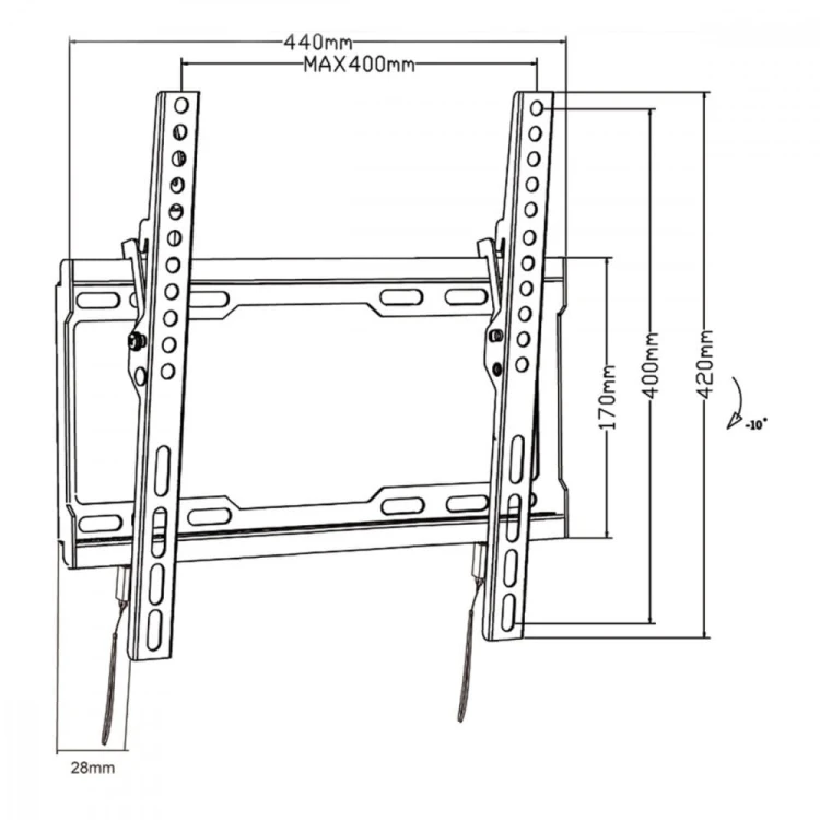Maclean Uchwyt do TV 32-70'' 45kg MC-412 VESA 400x400
