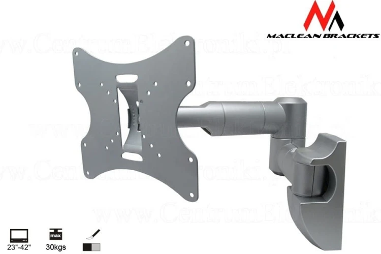 Maclean Uchwyt do monitora 23-42''  30 kg uniwersalny MC-503A S max vesa 200 srebrny