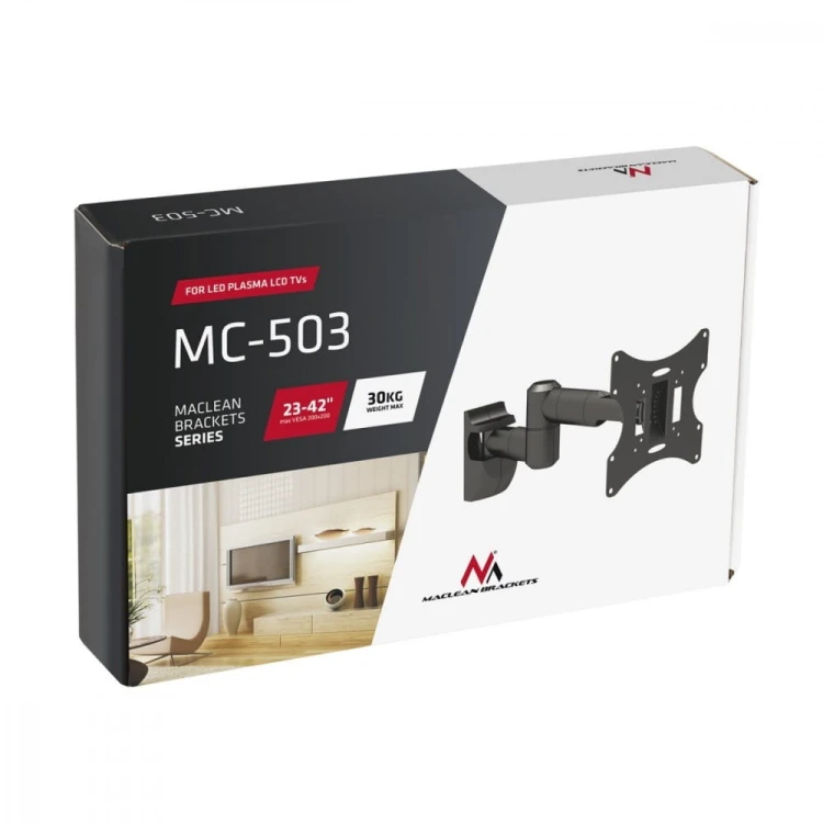 Maclean Uchwyt do telewizora  lub  monitora 23-42" 30 kg uniwersalny  MC-503A B czarny max vesa 200x200
