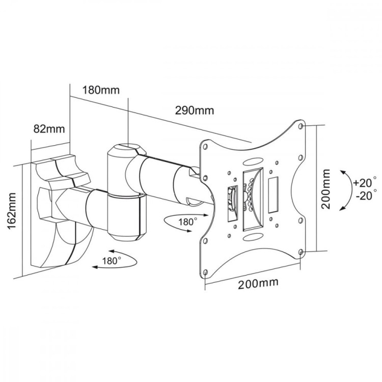 Maclean Uchwyt do telewizora  lub  monitora 23-42" 30 kg uniwersalny  MC-503A B czarny max vesa 200x200