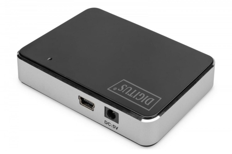Digitus HUB/Koncentrator 4-portowy USB 2.0 HighSpeed, aktywny, czarno-srebrny