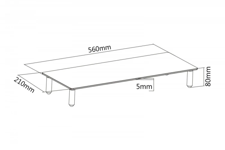 Digitus Szklana podstawa dla monitora, powierzchnia robocza: 56x21cm, max. obciążenie: 20kg