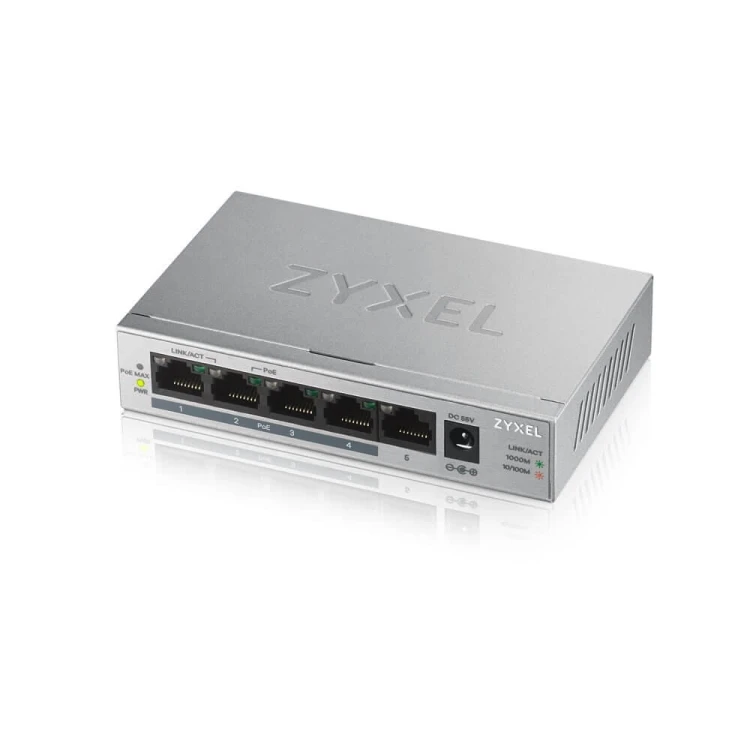 Zyxel Przełącznik GS1005-HP 5 Port Gigabit PoE+ unmanaged desktop 60W
