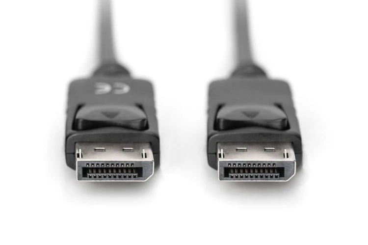 Digitus Kabel połączeniowy DisplayPort z zatrzaskami 1080p 60Hz FHD Typ DP/DP M/M czarny 3m
