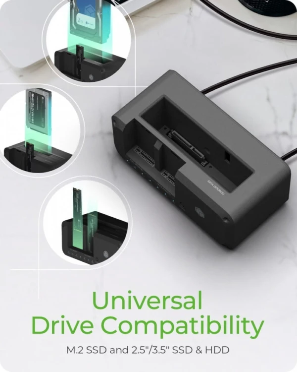 IcyBox Stacja dokująca IB-2924MSCL-C31 Docking &amp; CloneStation                    1x 2,5"/3,5" do 1x M.2 NVMe &amp; M.2 NVMe do M.2 NVMe