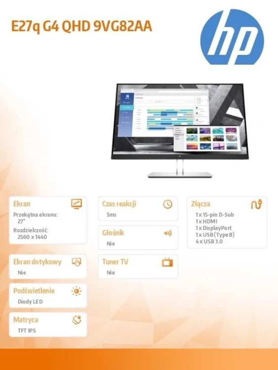 HP Inc. Monitor E27q G4 QHD 9VG82AA