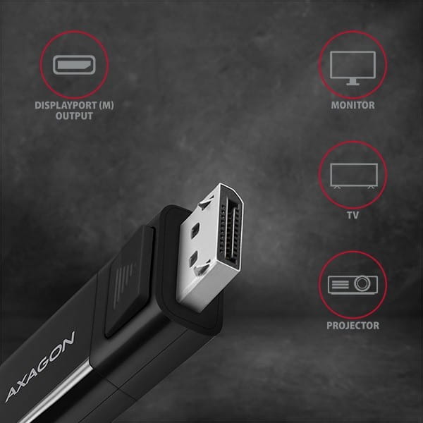 AXAGON RVC-DPC Konwerter/kabel USB-C -> DisplayPort 1,8m, 4K/60HZ