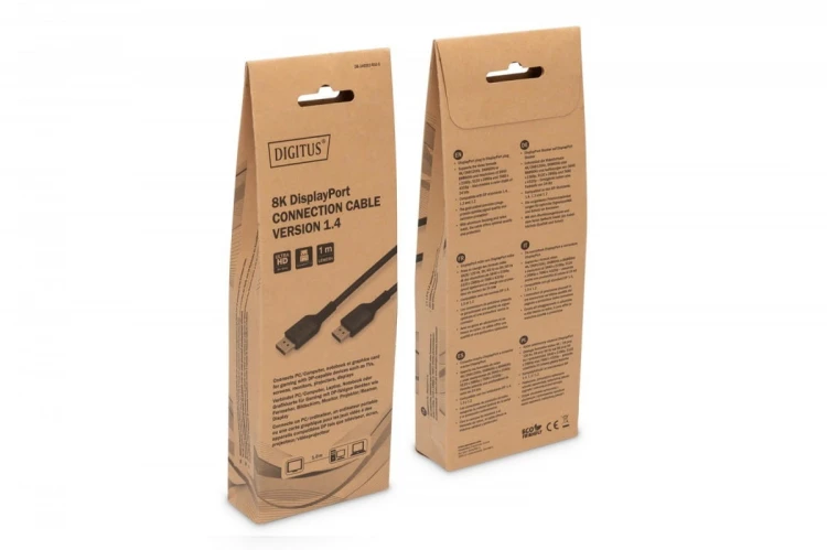 Digitus Kabel połączeniowy PREMIUM DisplayPort 8K60Hz UHD DP/DP M/M 1m Czarny