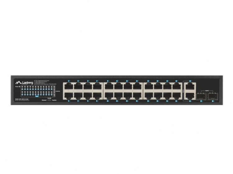 Lanberg Switch 24x1GB POE+ 2xGB 2xSFP rack 19'' gigabit ethernet 360W