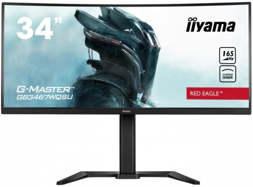 IIYAMA Monitor 34 cale G-MASTER GB3467WQSU-B5 VA,UWQHD,165HZ,HAS(15cm),1500R,4xUSB