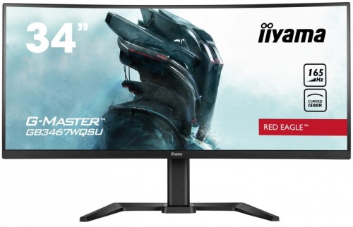 IIYAMA Monitor 34 cale G-MASTER GB3467WQSU-B5 VA,UWQHD,165HZ,HAS(15cm),1500R,4xUSB