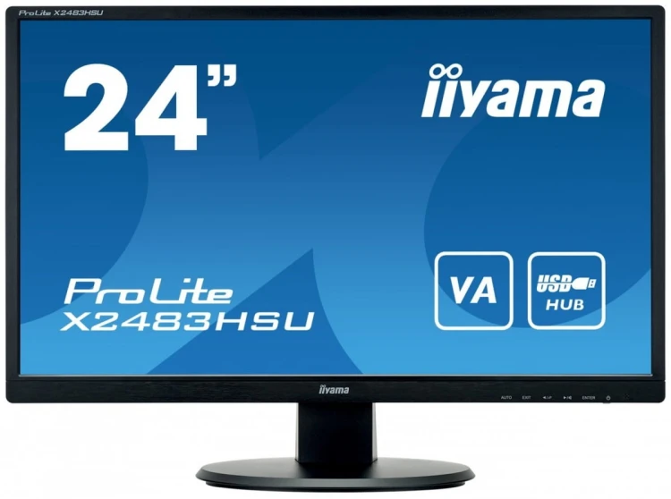 IIYAMA Monitor 23.8 cala X2483HSU-B5 VA,HDMI,DP,USBx2,2x2W,ACR-80M:1