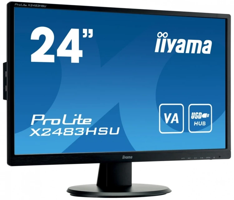 IIYAMA Monitor 23.8 cala X2483HSU-B5 VA,HDMI,DP,USBx2,2x2W,ACR-80M:1
