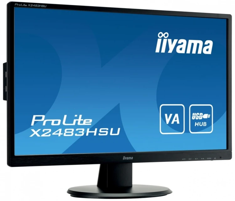 IIYAMA Monitor 23.8 cala X2483HSU-B5 VA,HDMI,DP,USBx2,2x2W,ACR-80M:1