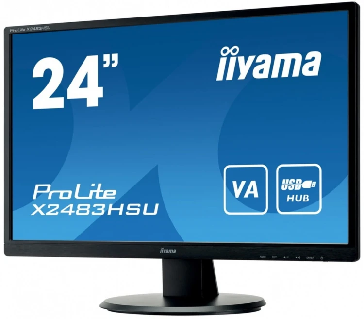 IIYAMA Monitor 23.8 cala X2483HSU-B5 VA,HDMI,DP,USBx2,2x2W,ACR-80M:1